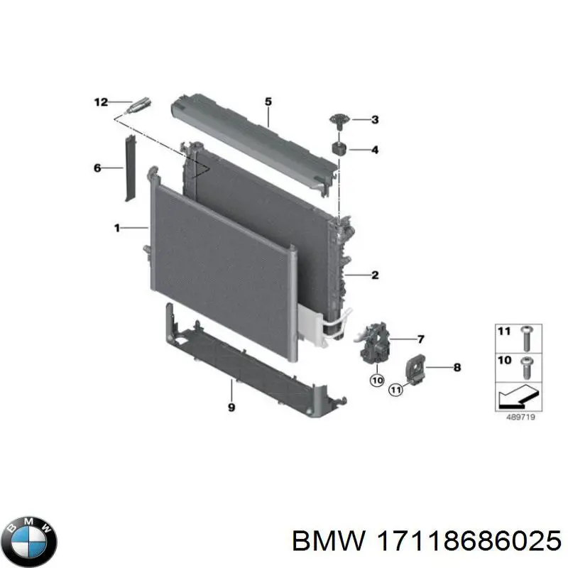 17118686025 BMW radiador de esfriamento de motor