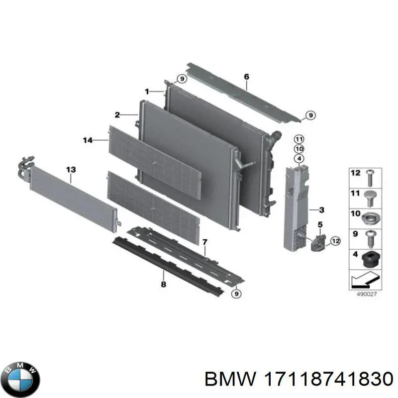 Радиатор охлаждения двигателя BMW 17118741830