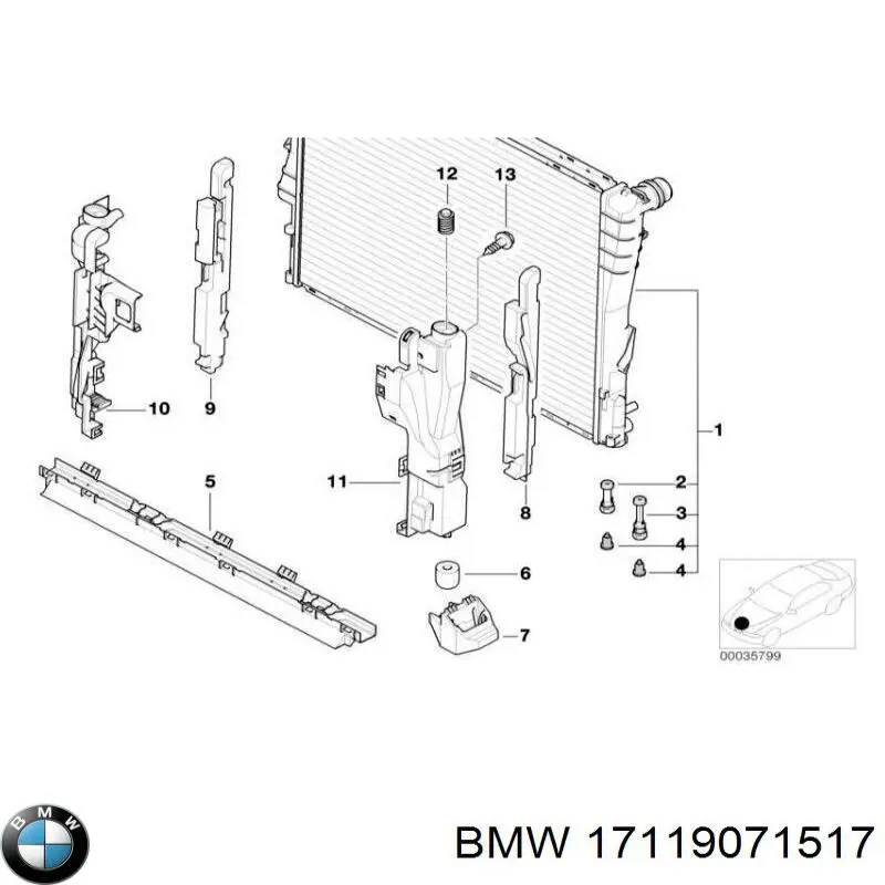 Радиатор охлаждения BMW 17119071517
