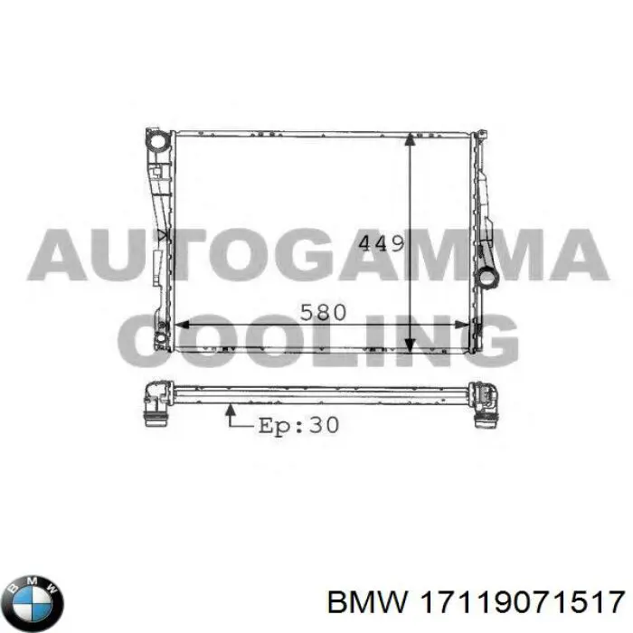 Радиатор 17119071517 BMW