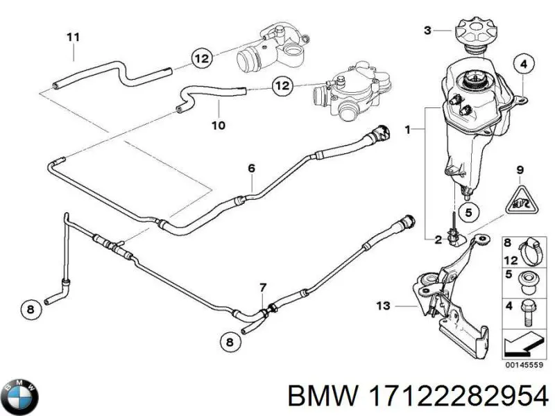 Шланг расширительного бачка верхний 17122282954 BMW