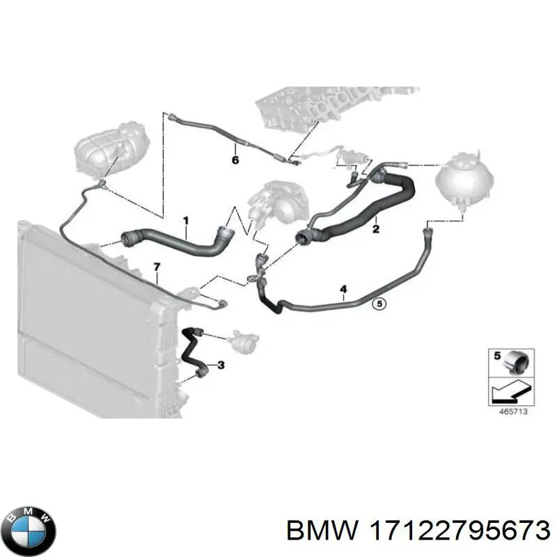 17122795673 BMW шланг (патрубок радиатора охлаждения верхний)