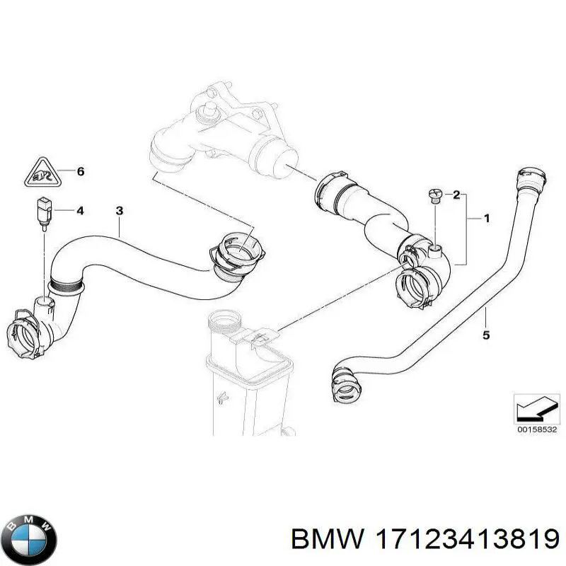 Шланг радиатора, нижний BMW 17123413819 цена, от 38.13 USD