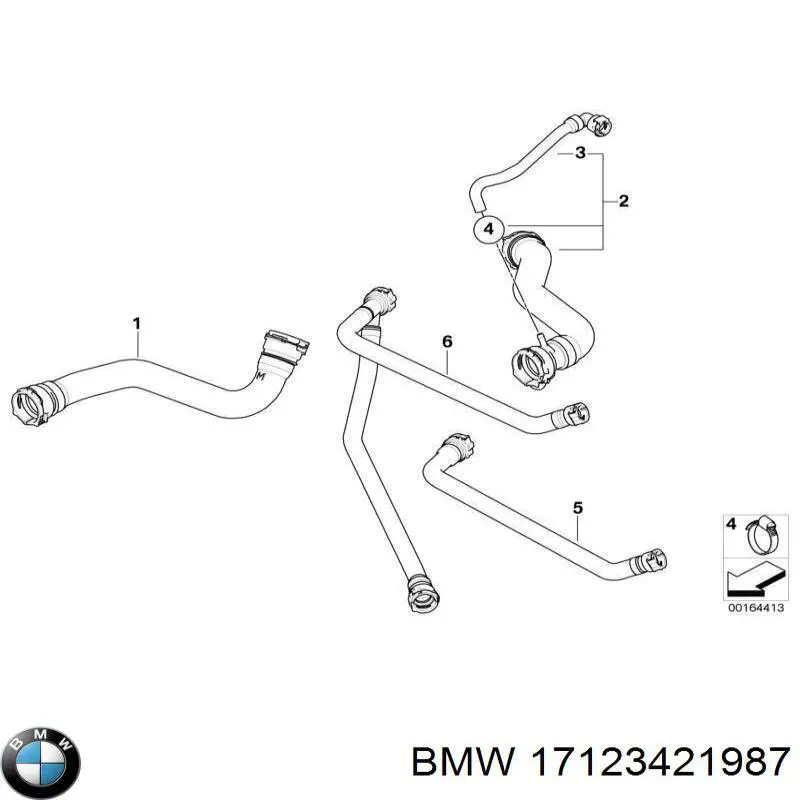 17123421987 BMW Шланг системы охлаждения