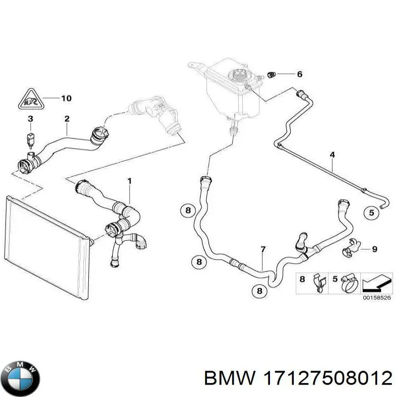 Купить 17127508012 BMW Шланг расширительного бачка верхний