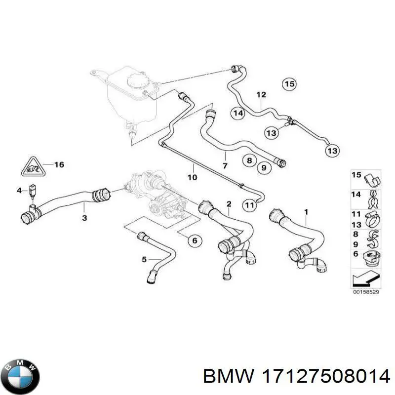 17127526955 BMW Шланг (патрубок) водяного насоса нагнетательный