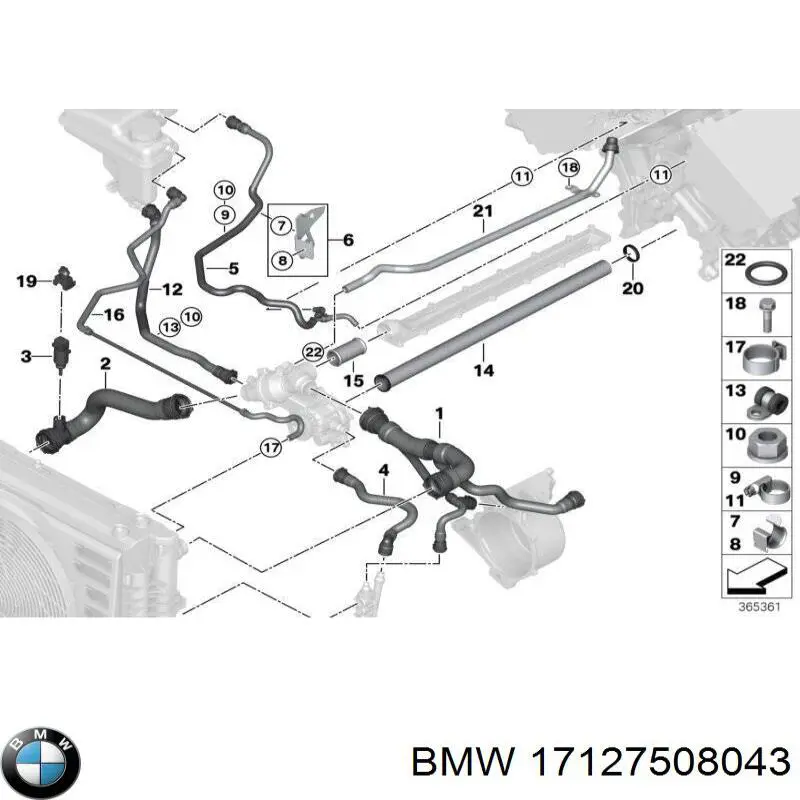  BMW 17127508043 цена, от 25.34 USD