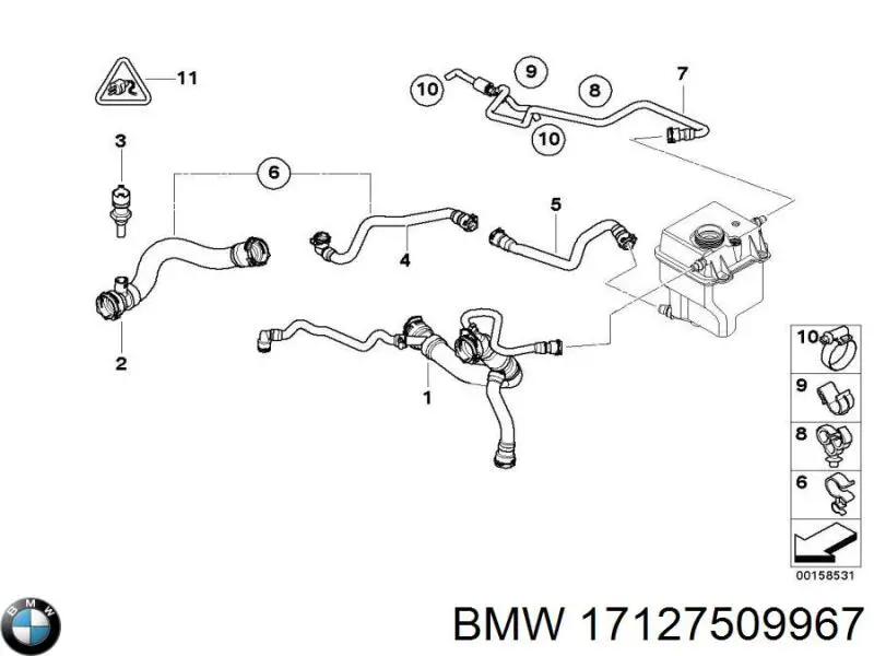 17127509967 BMW Шланг термостата