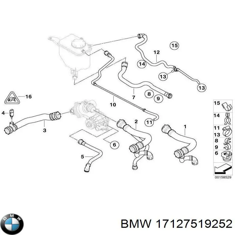 17127519252 BMW шланг расширительного бачка нижний