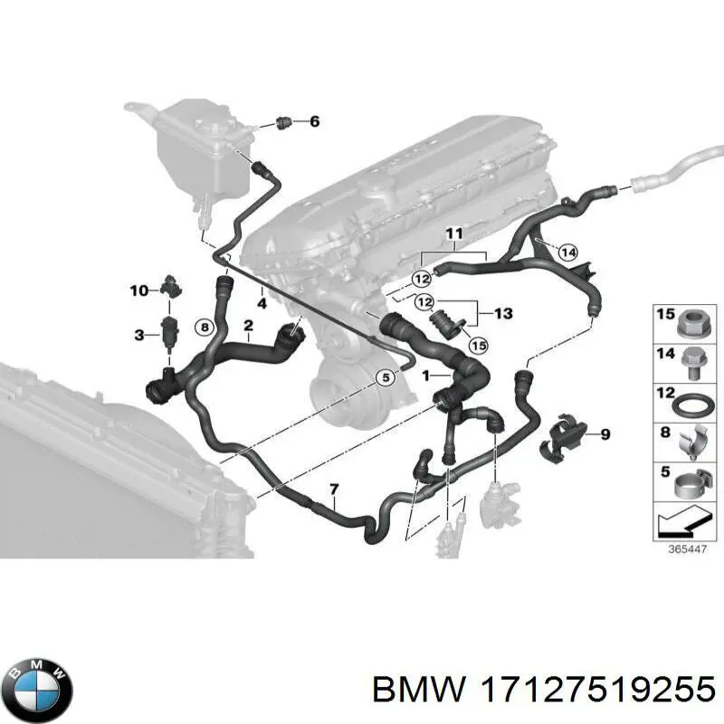 Шланг радиатора охлаждения BMW 17127519255 цена, от 59.29 USD