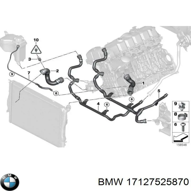 Шланг расширительного бачка нижний 17127525870 BMW