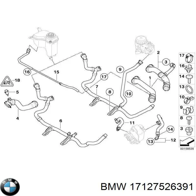 17127526391 BMW шланг (патрубок радиатора охлаждения нижний)
