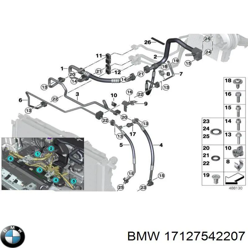 Купить 17127542207 BMW Трубопроводы и шланги системы охлаждения