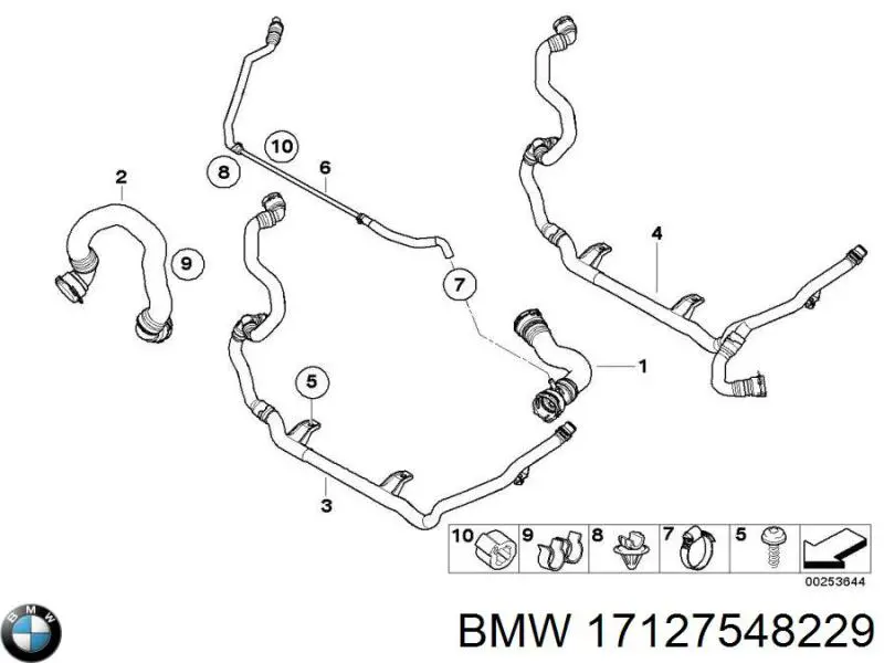 Шланг расширительного бачка нижний 17127548229 BMW