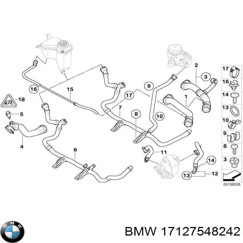 Купить 17127548242 BMW Шланг расширительного бачка нижний
