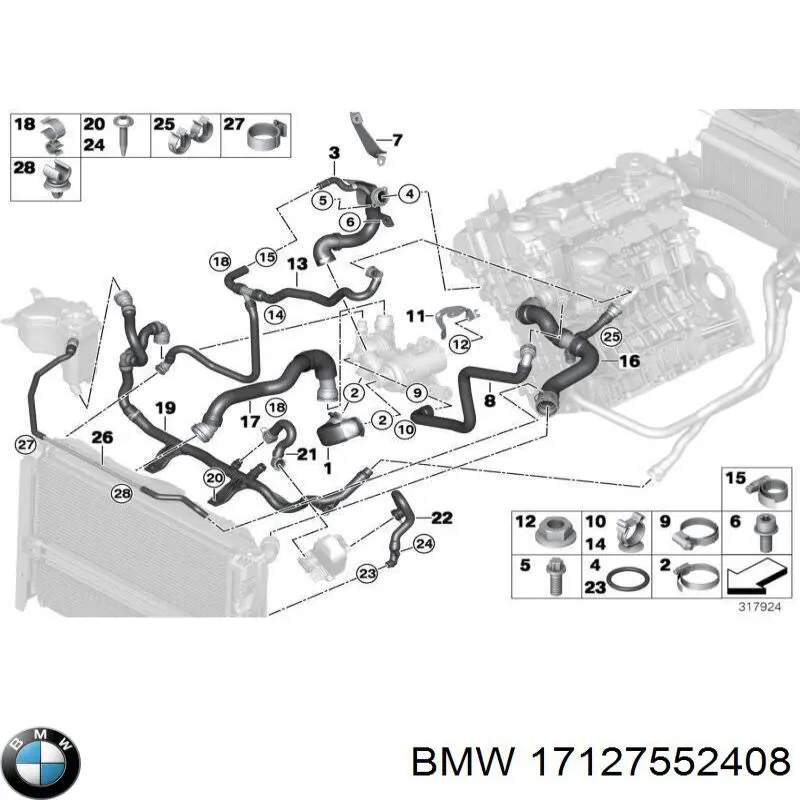 17127552408 BMW Шланг расширительного бачка нижний