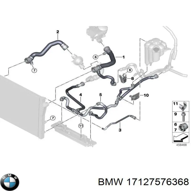 17127576368 BMW шланг (патрубок радиатора охлаждения нижний)
