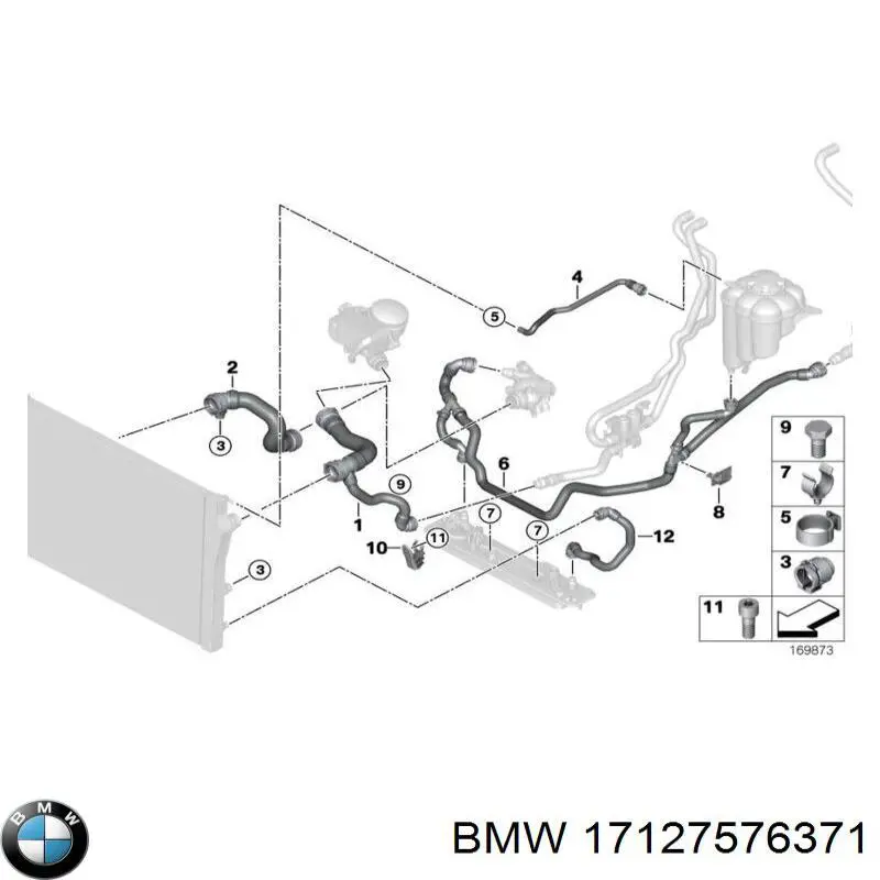 17127576371 BMW шланг (патрубок системы охлаждения)