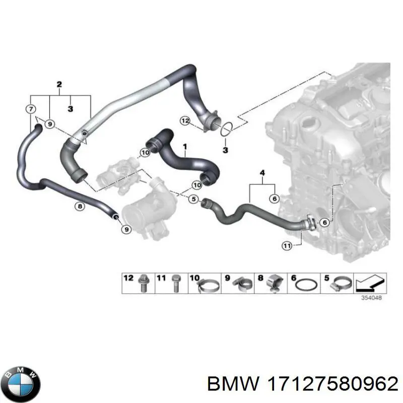 17127580962 BMW Шланг термостата