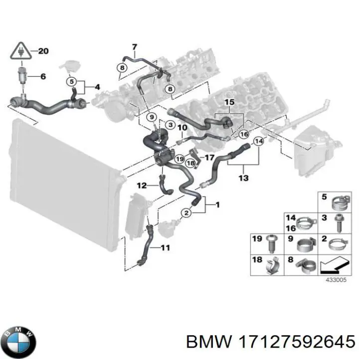 17127592645 BMW шланг (патрубок системы охлаждения)