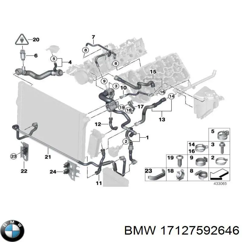 Патрубок системи охолодження 17127592646 BMW