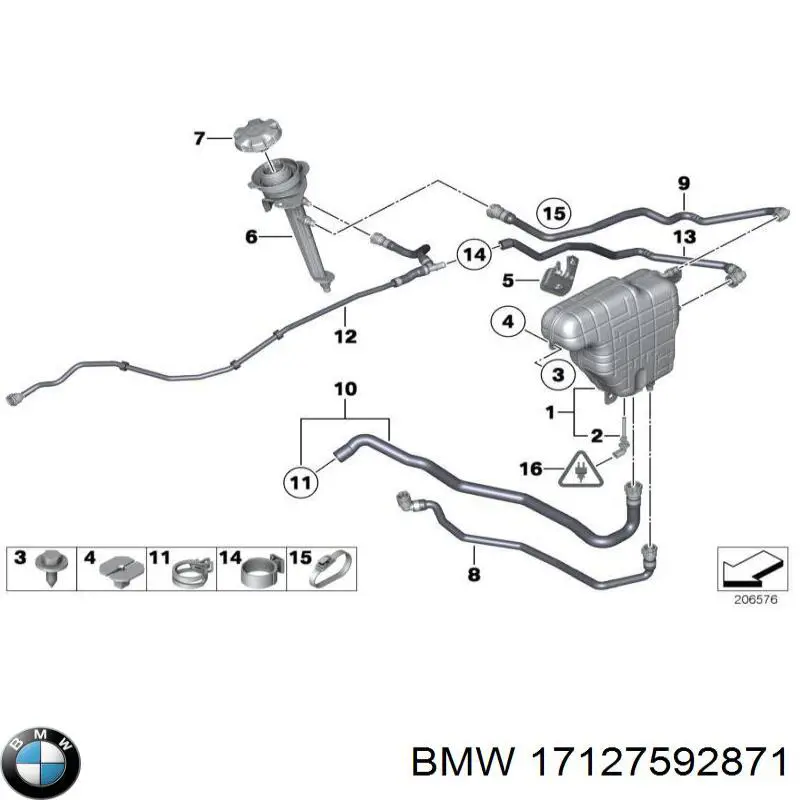 Шланг радиатора охлаждения BMW 17127592871 цена, от 117.60 USD