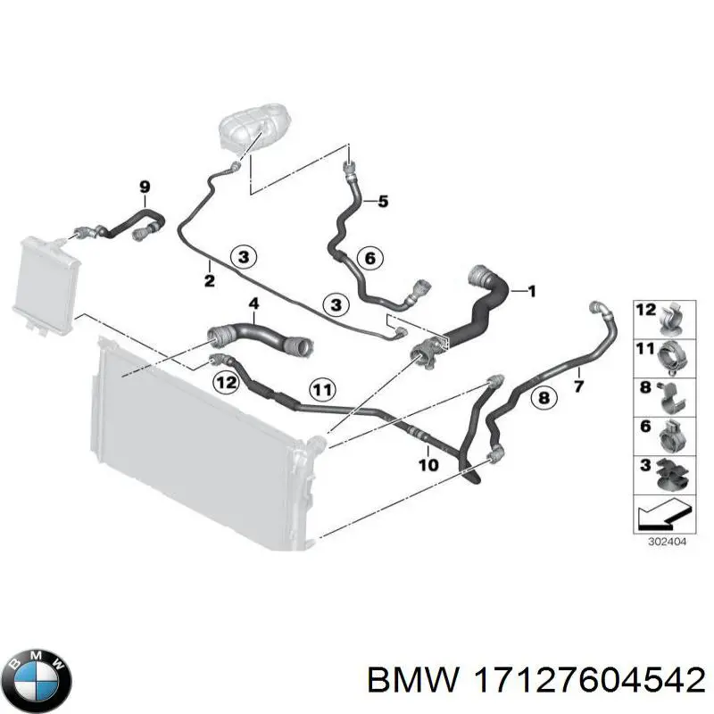 Купить 17127604542 BMW Патрубок радиатора