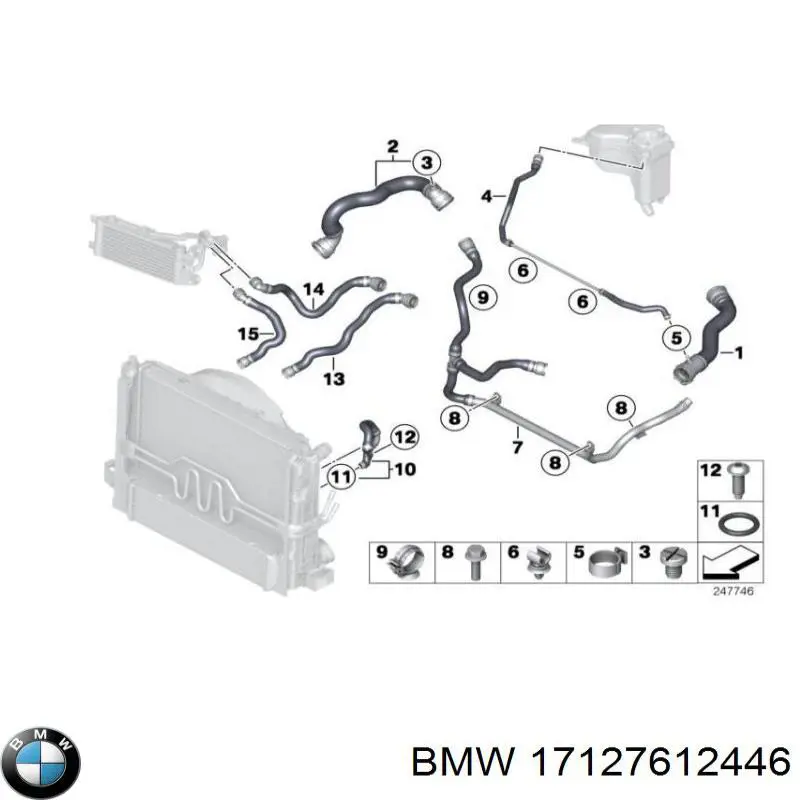 17127612446 BMW Шланг системы охлаждения