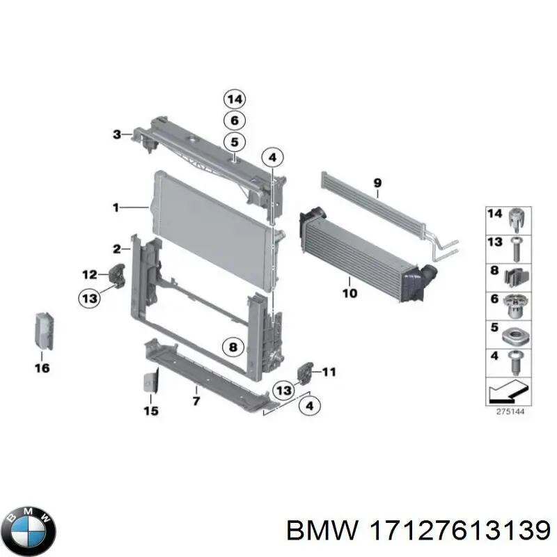 17127613139 BMW cápsula (prendedor de fixação do forro do pára-choque do pára-lama dianteiro)