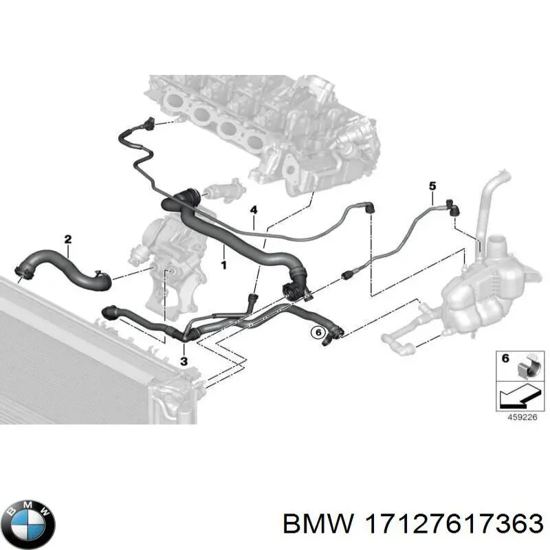Купить 17127617363 BMW Патрубок радиатора