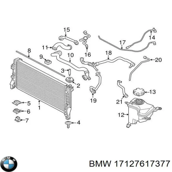 Купить 7617377 BMW Шланг (патрубок) жидкостного охлаждения турбины, обратка