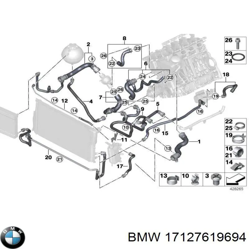17127619694 BMW Шланг термостата