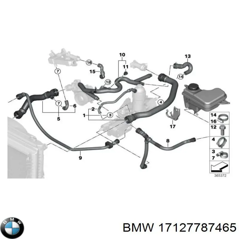 17127787465 BMW патрубок вентиляции картерных газов