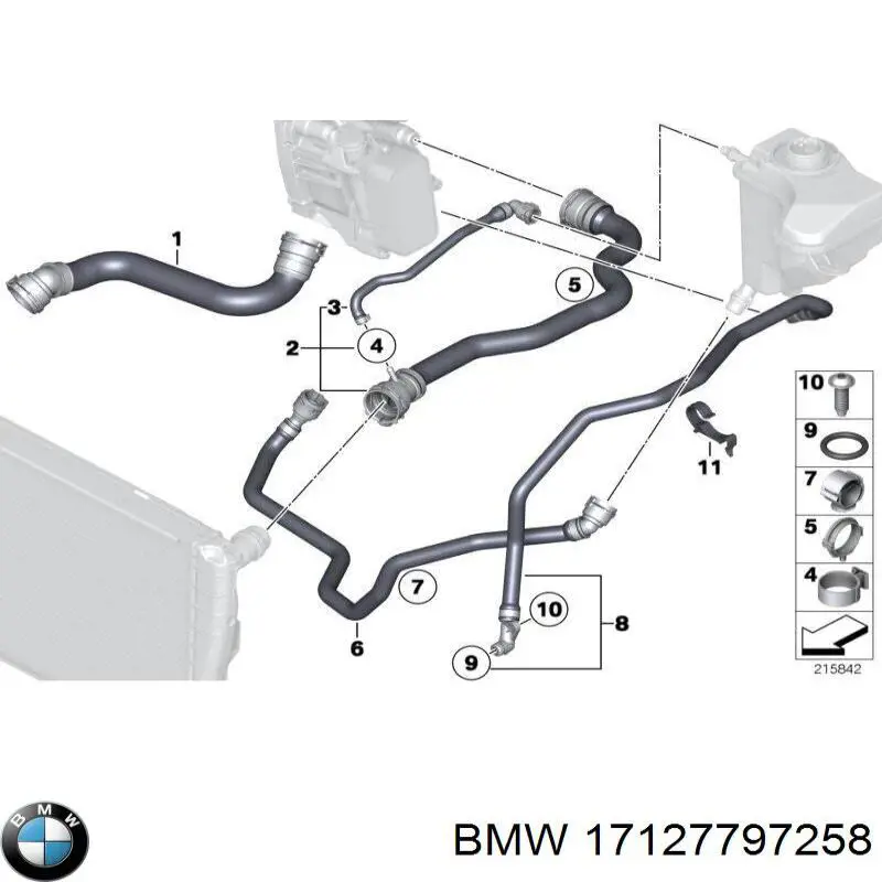 17127797258 BMW шланг (патрубок радиатора охлаждения нижний)