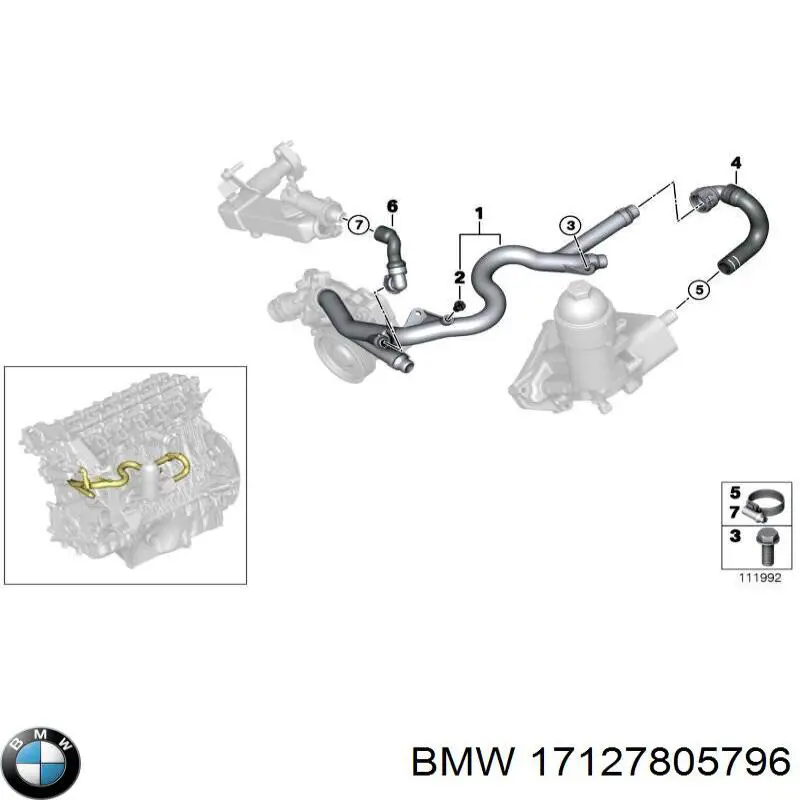 Шланг радиатора охлаждения BMW 17127805796 цена, от 38.01 USD