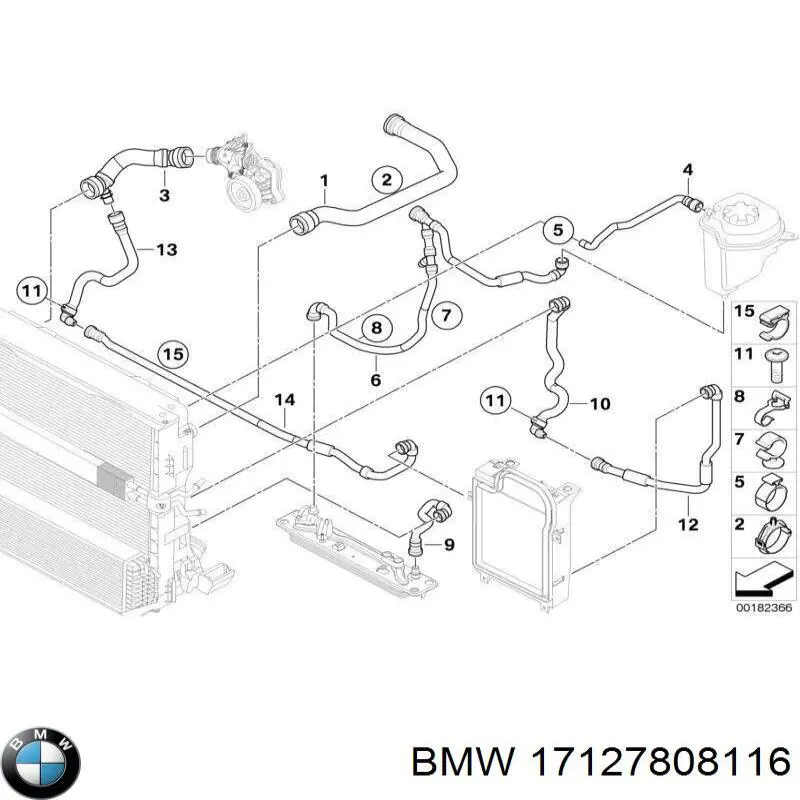 17127808116 BMW Шланг системы охлаждения