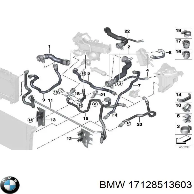 17128513603 BMW шланг (патрубок системы охлаждения)