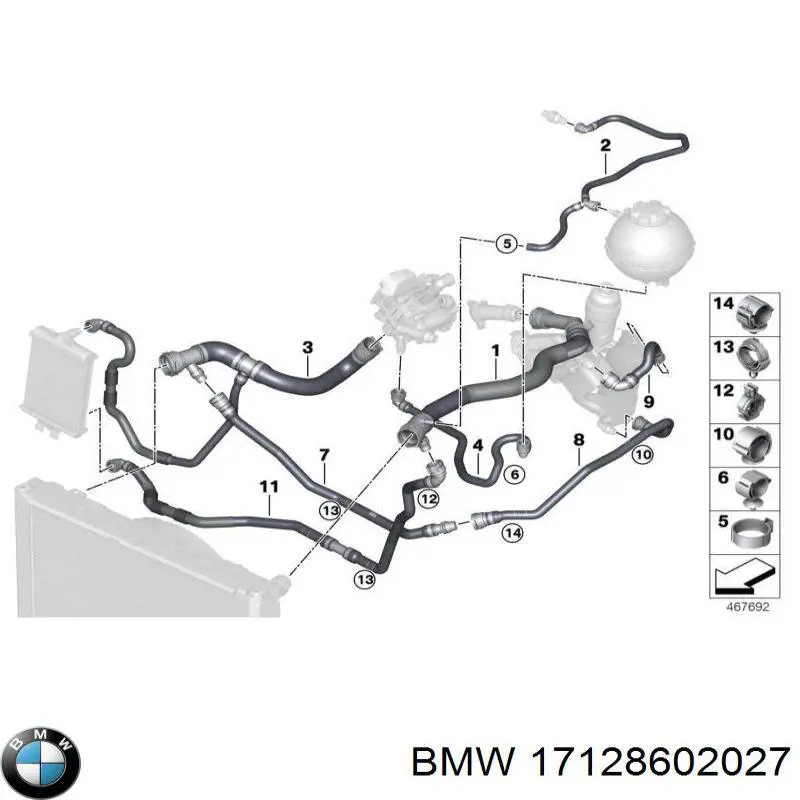 Купить 17128602027 BMW Патрубок радиатора