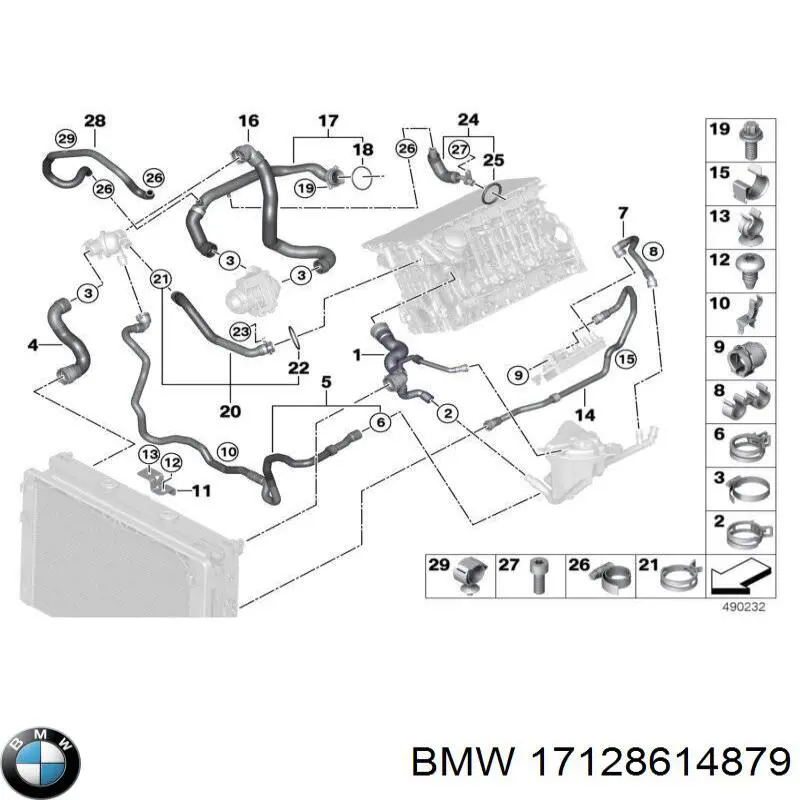  BMW 17128614879 цена, от 25.34 USD