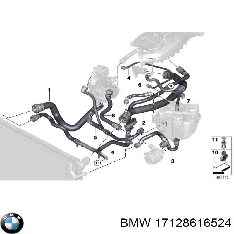17128616524 BMW Шланг системы охлаждения