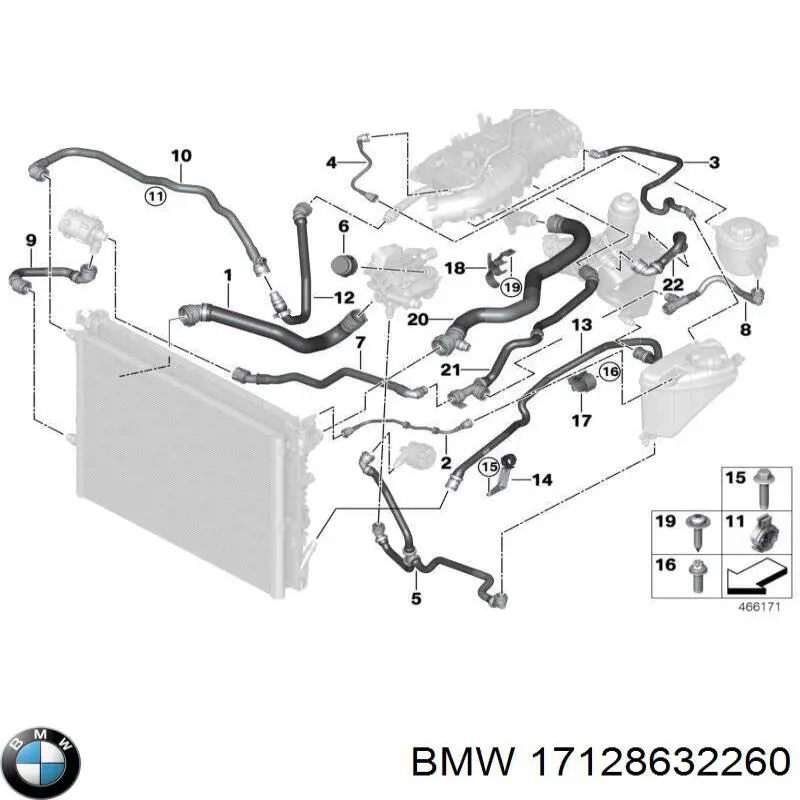 17128632260 BMW шланг расширительного бачка верхний