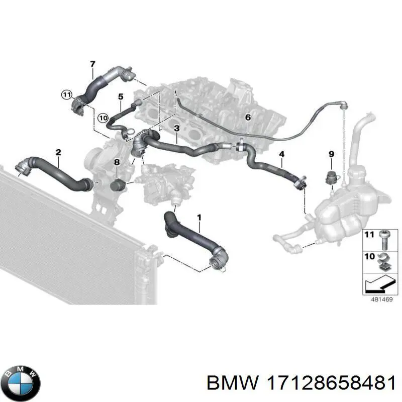17128658481 BMW Патрубок радиатора охлаждения нижний