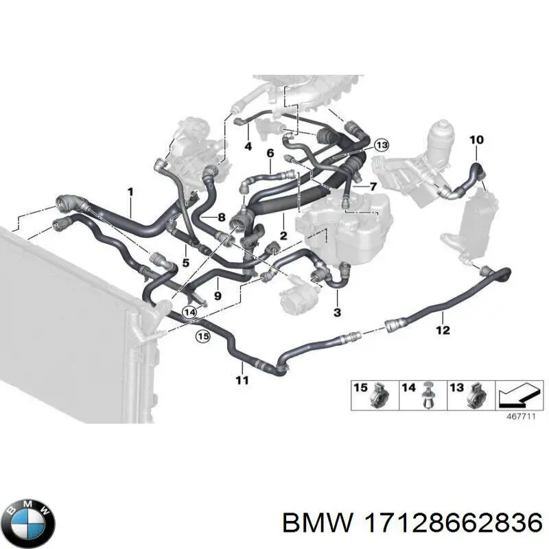 Шланг радиатора, нижний BMW 8662836 цена, от 38.01 USD