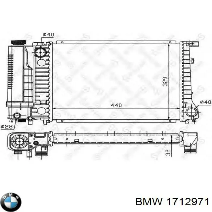 Радиатор охлаждения двигателя BMW 1712971 цена, от 76.27 USD