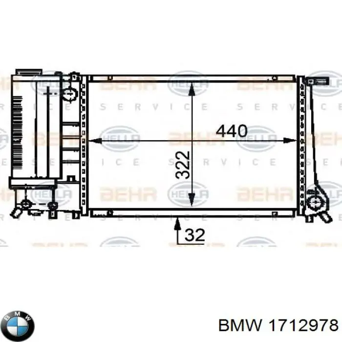 1712978 BMW radiador de esfriamento de motor