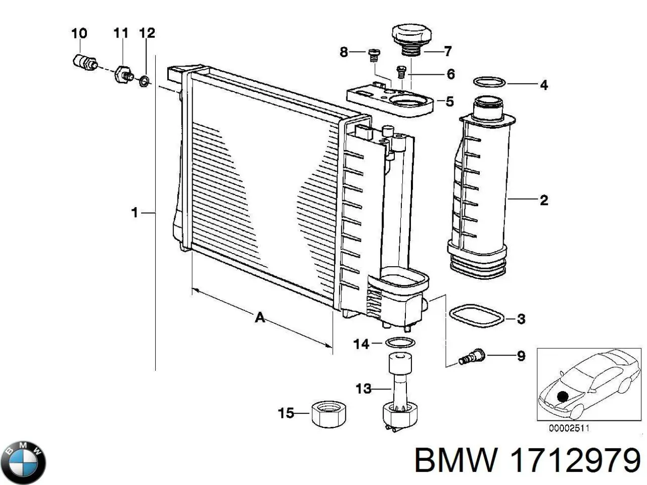 Радиатор 1712979 BMW