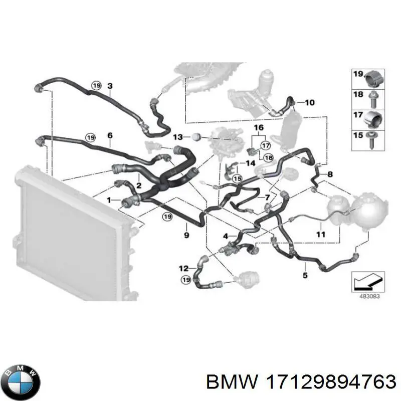 Шланг радиатора, нижний BMW 17127562164 цена, от 35.47 USD