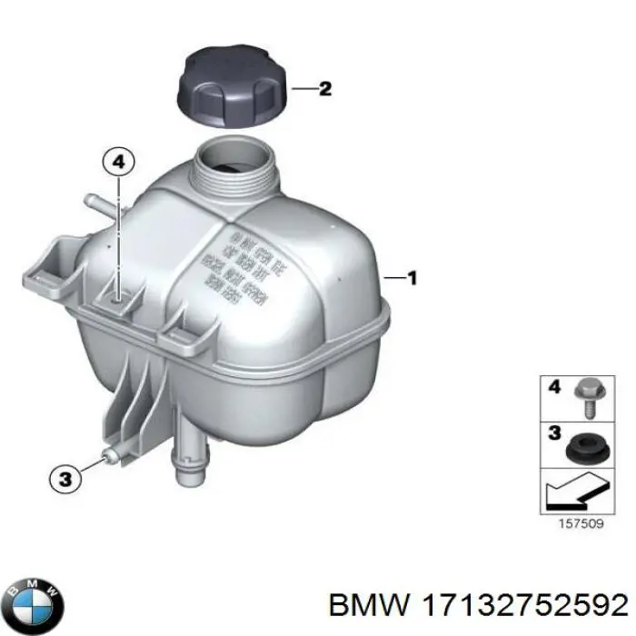 17132752592 BMW Tanque de expansão do sistema de esfriamento