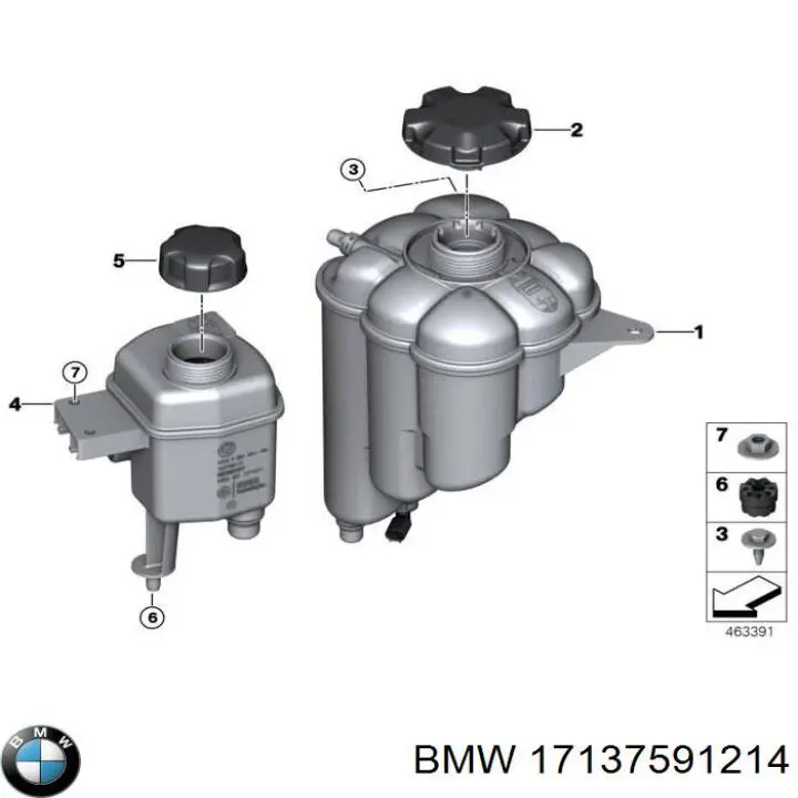 17137591214 BMW tanque de expansão do sistema de esfriamento