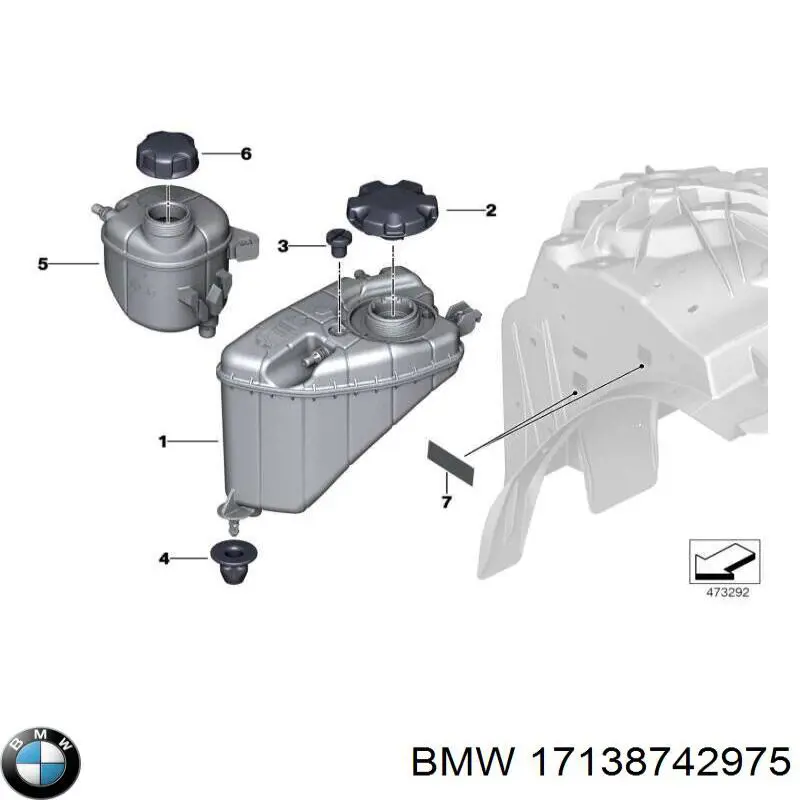 Бачок системы охлаждения расширительный на BMW 5 (G30, F90) купить.